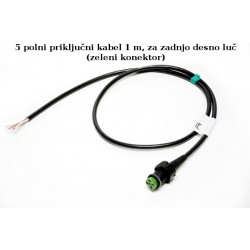 Priključni kabel, 5 polni vtikač, dolžine 1m, Aspock desni (zeleni)
